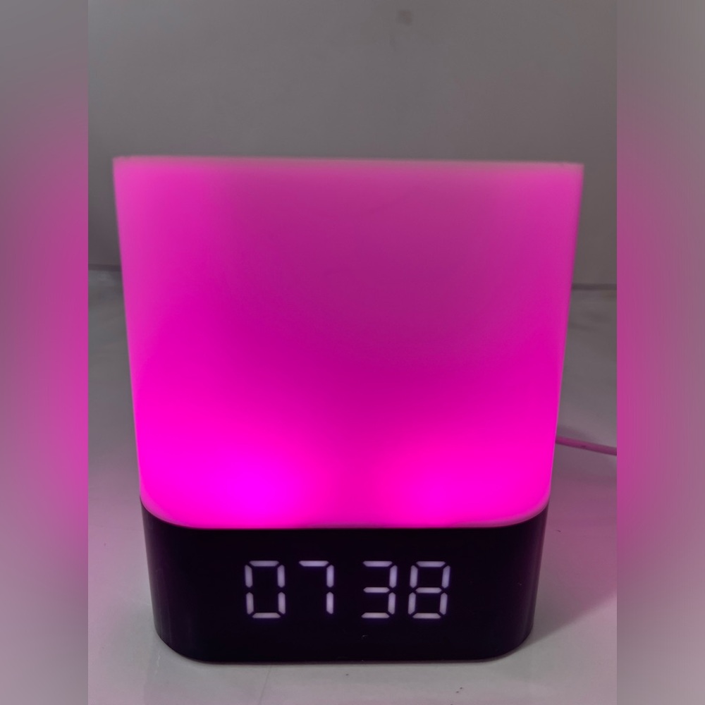 LED Alarm Clock Night Light - Pink